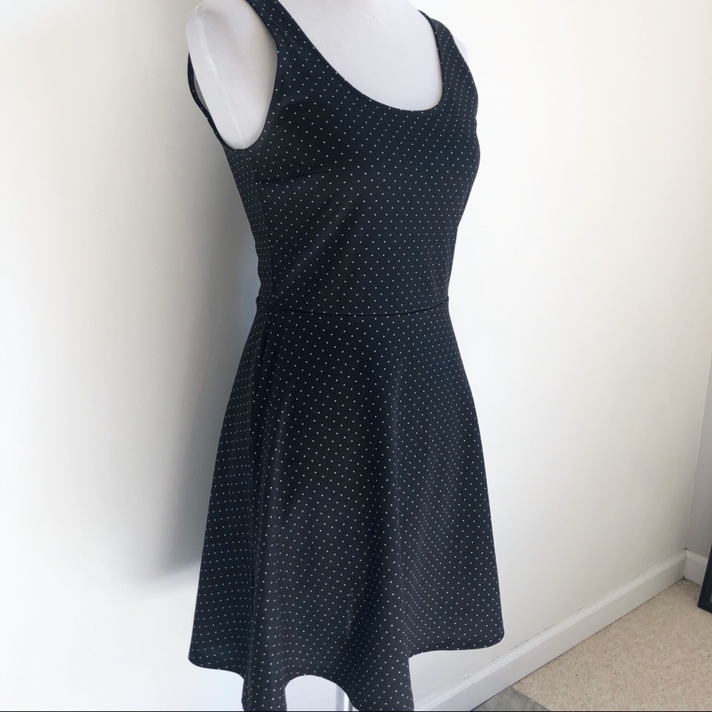 H&M Black Polka Dot Cross Strappy Skater Dress, S - Picture 5 of 16